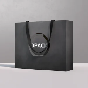 Black Board with Logo Hot Silver Stamping and UV Clothing Shopping Bag