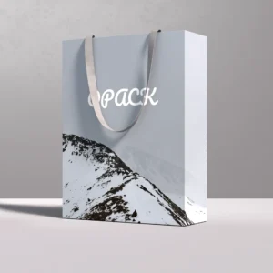 Ivory Board Paper with 3c-Printing Snow Mountain Outdoor Clothing Shopping Bag
