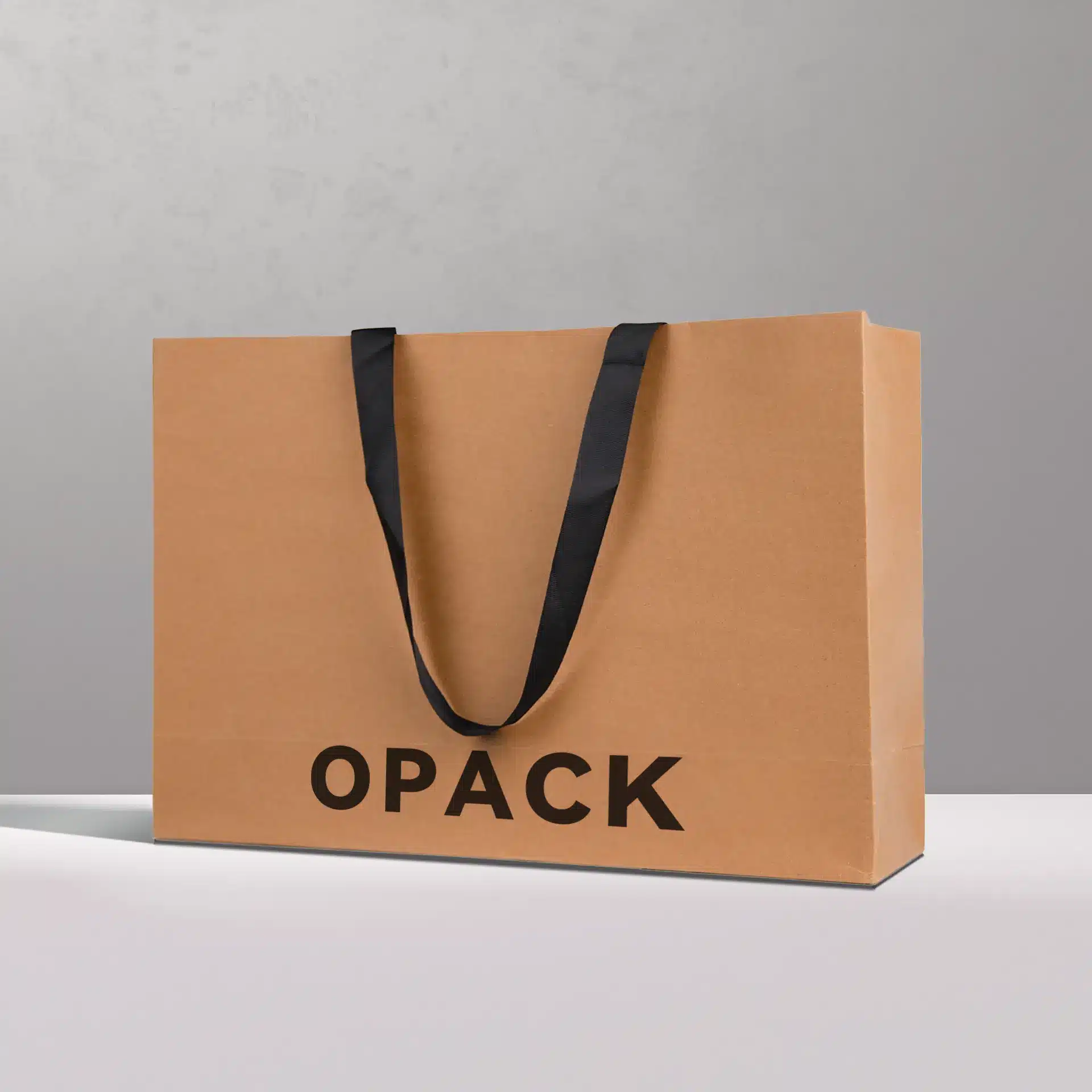 kraft paper with satin rope and 1c printing