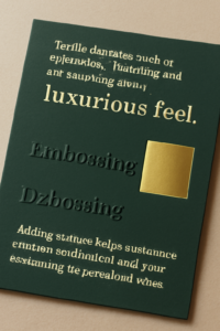 embossing, debossing, and foil stamping