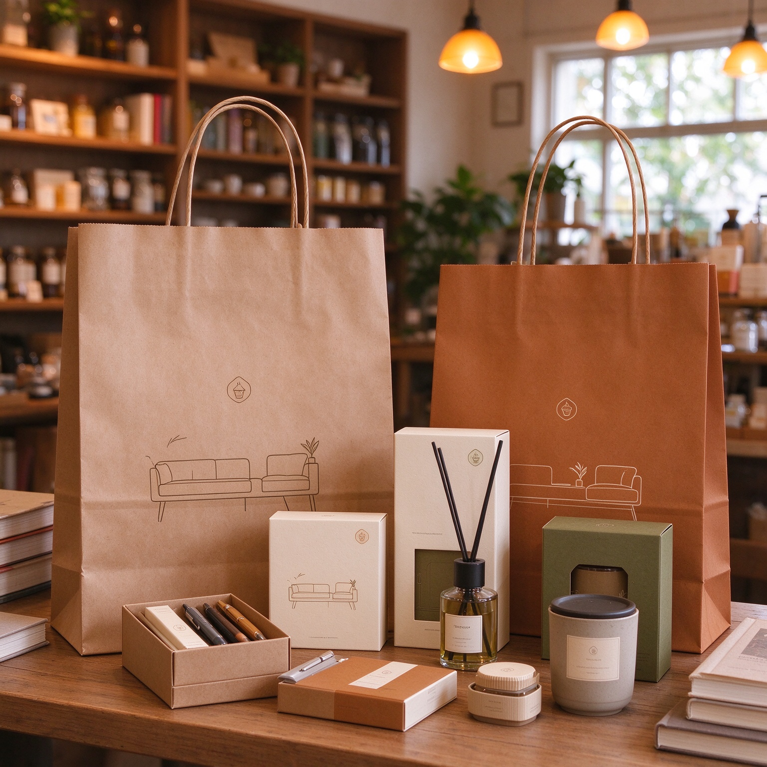Lifestyle and concept store paper bags — homeware, stationery and gifts