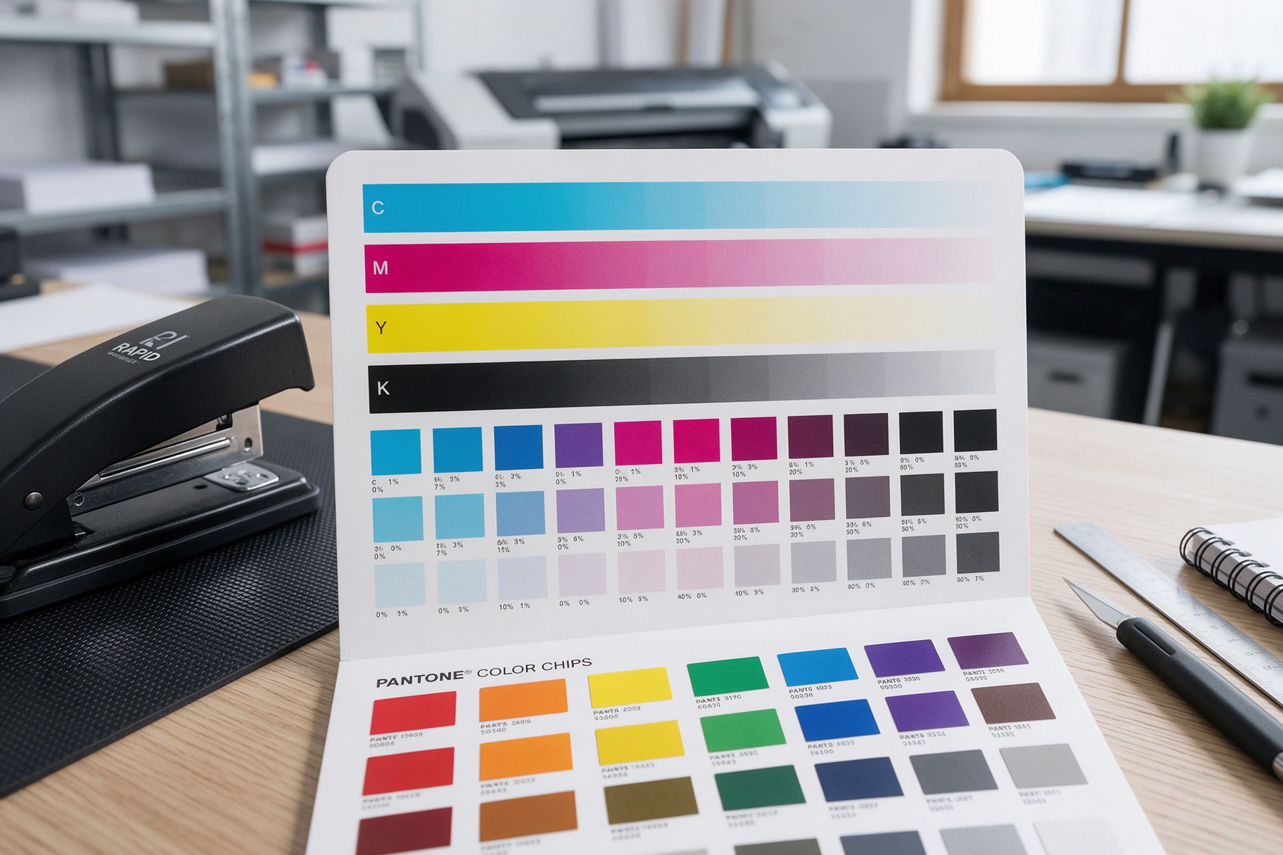 CMYK and Pantone colour swatch guide for full colour bag printing