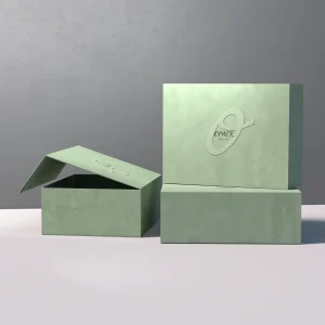 Artistic Paper with 1c-Printing Logo and Icon Embossed Folding Gift Box